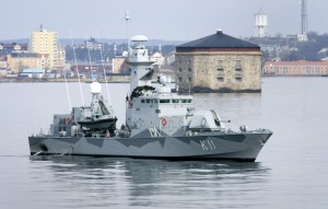 HMS  Stockholm vid Godnatt